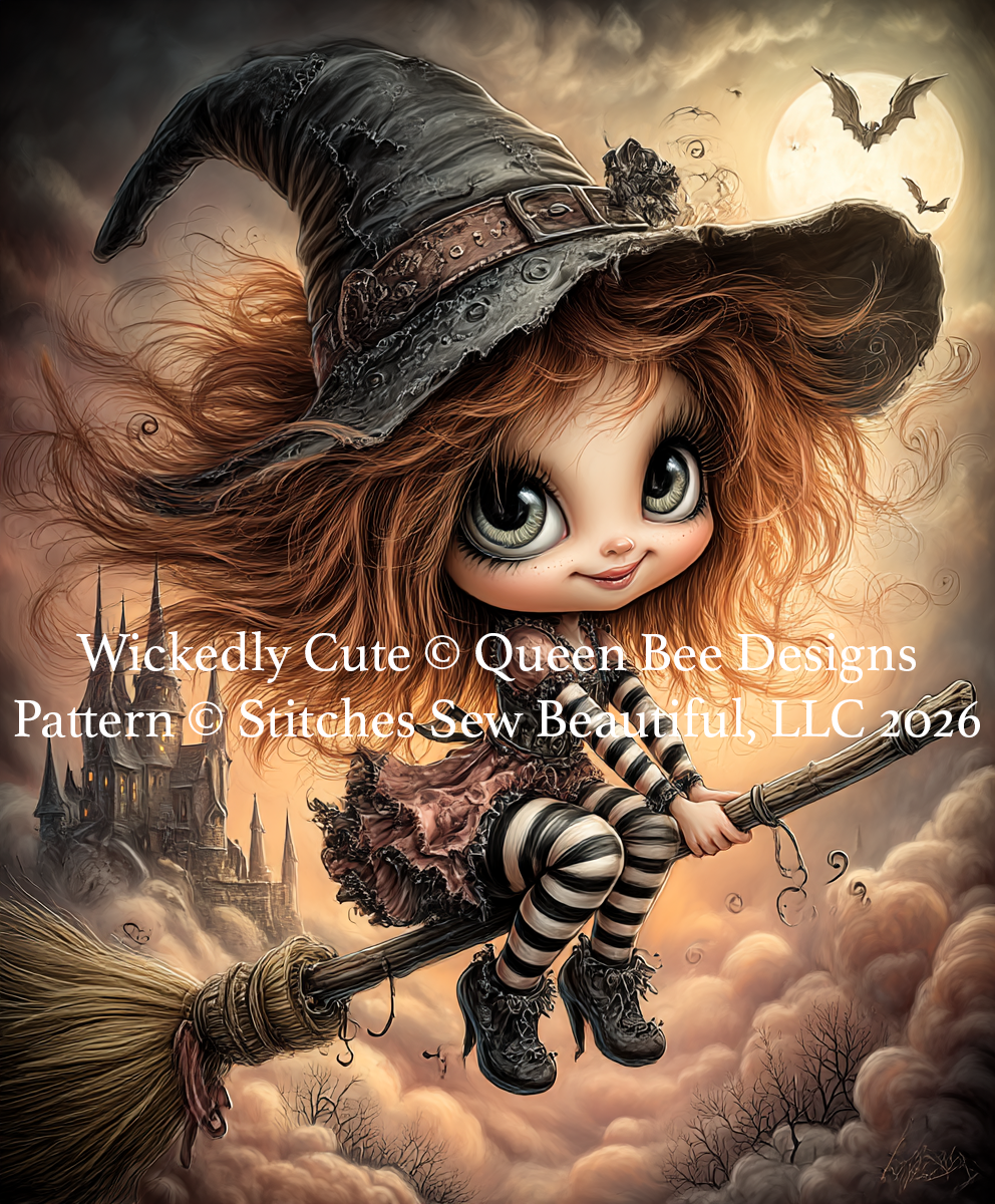 Wickedly Cute cross stitch pattern by Queen Bee Designs