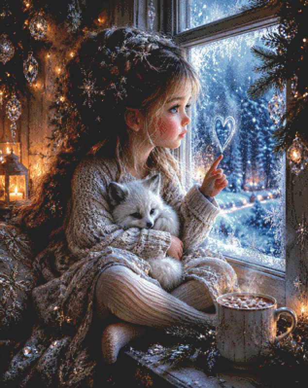 "Winter Wonder" cross stitch pattern by Ian's AI Art