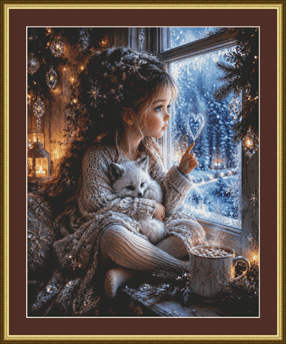 "Winter Wonder" cross stitch pattern by Ian's AI Art