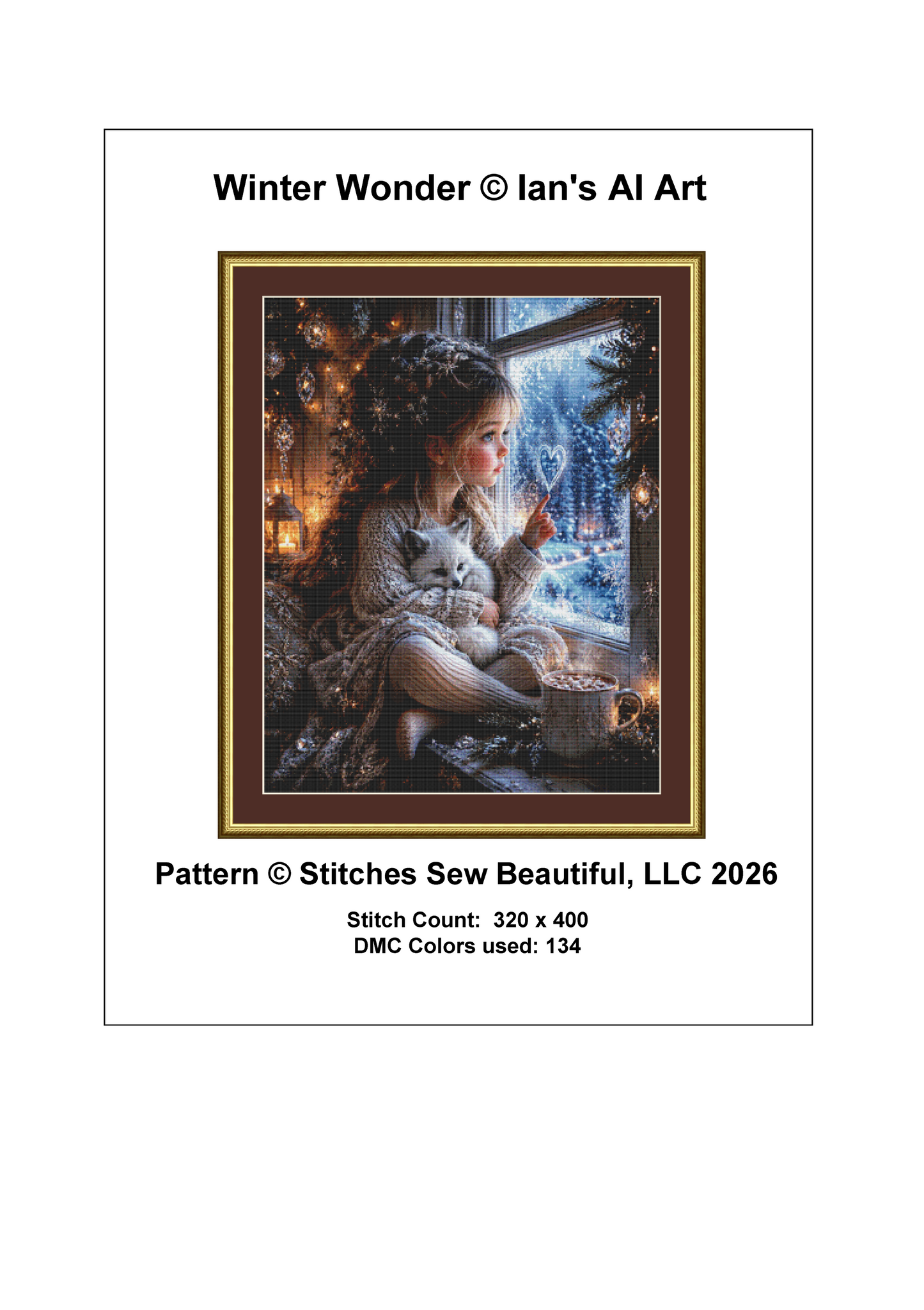 "Winter Wonder" cross stitch pattern by Ian's AI Art
