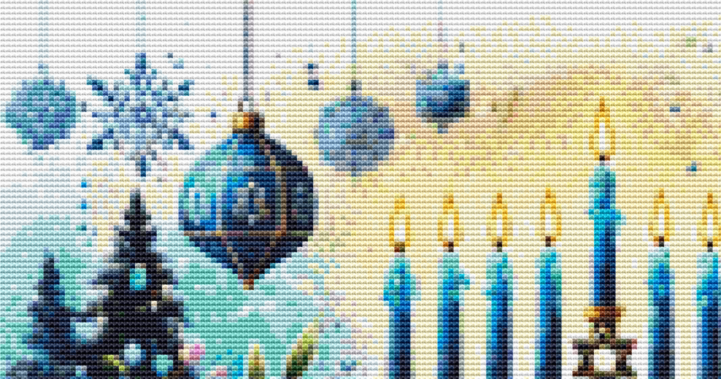 Wishing You a Love and Light Filled Hanukkah counted cross stitch pattern by Ruby Doodle Designs