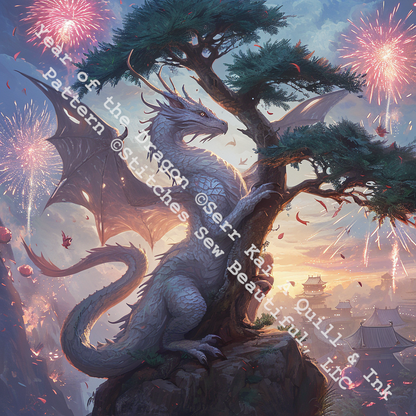 Year of The Dragon counted cross stitch pattern by Serr.Kai A Quill & Ink