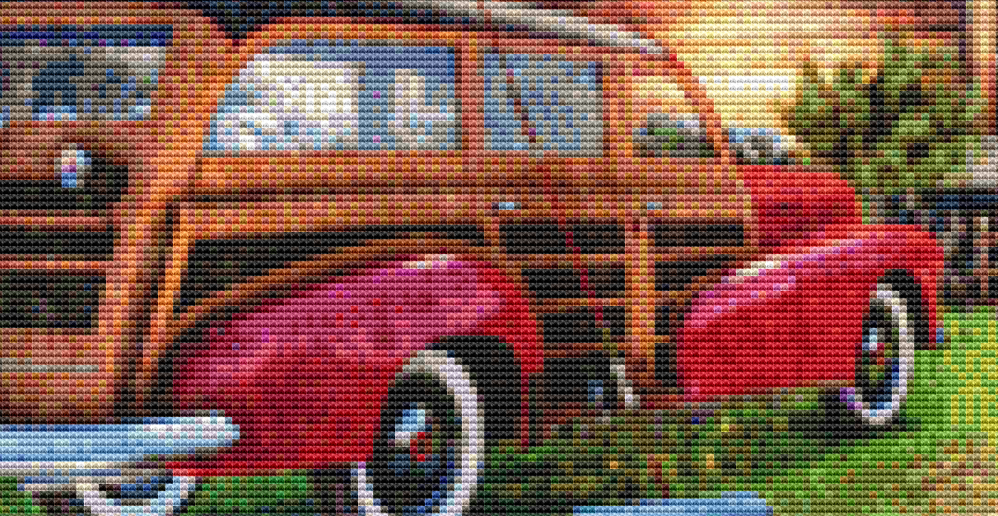 Yellowstone Cabin counted cross stitch pattern by Dominic Davison, Licensed by MGL, www.mglart.com