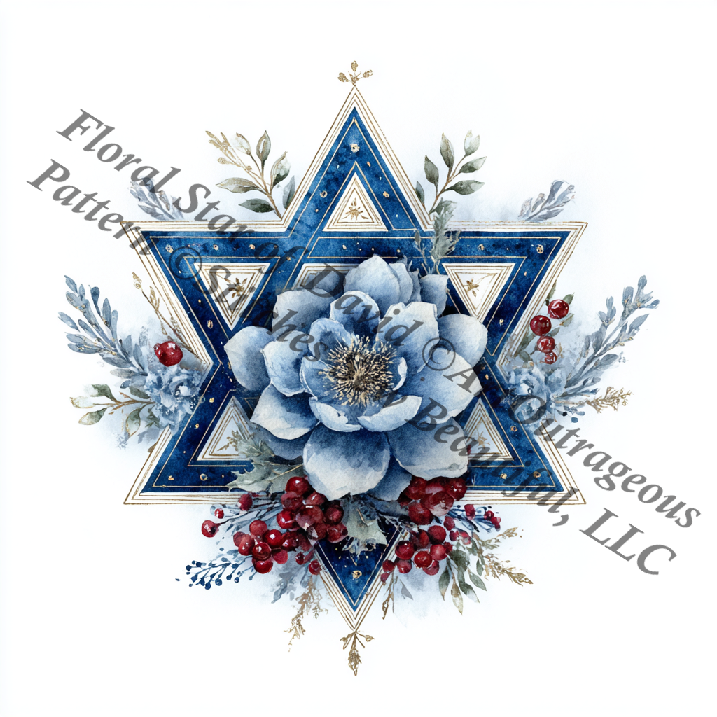 Floral Star of David counted cross stitch pattern by Art Outrageous