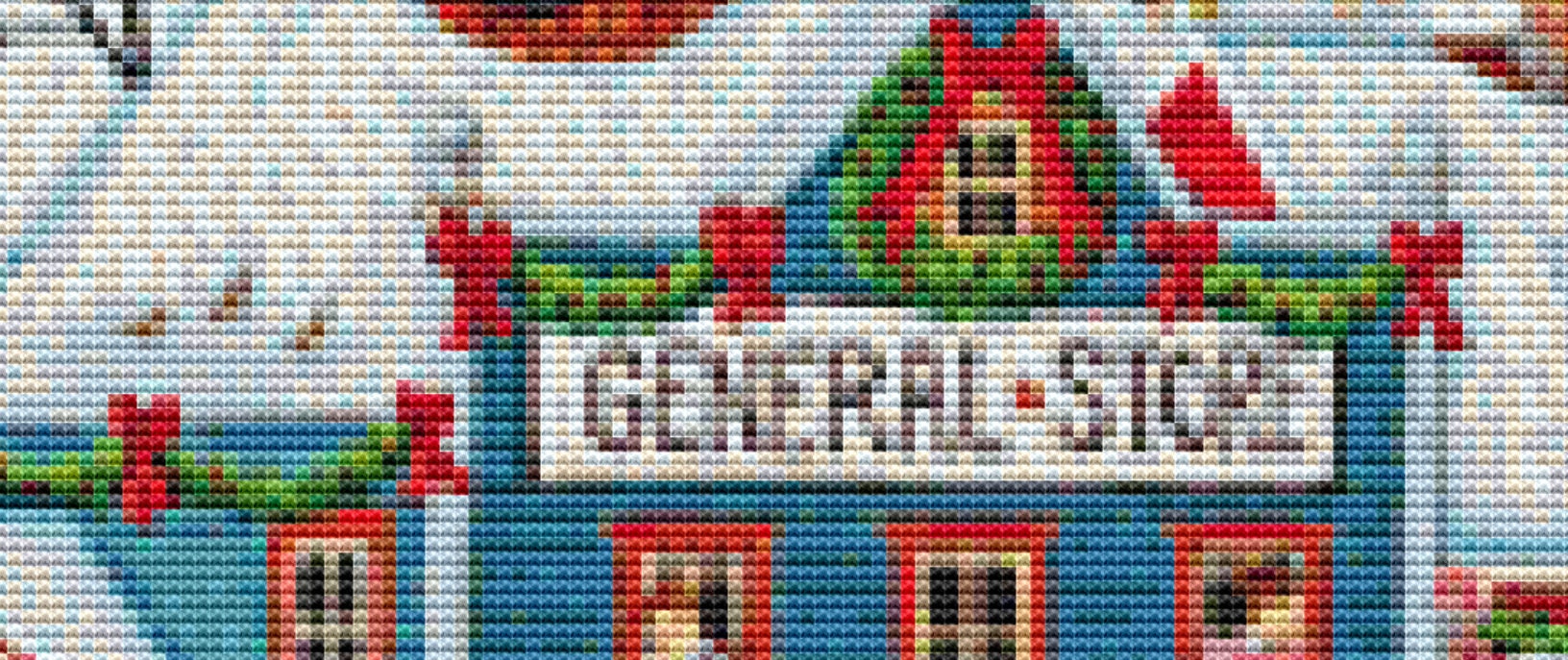 Christmas in Our Town Version 1 cross stitch pattern by Joseph Holodook/Porterfields Fine Art Licensing