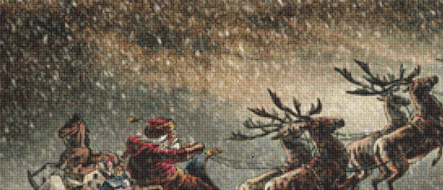Santa's Sleigh cross stitch pattern by IvyCottageHome