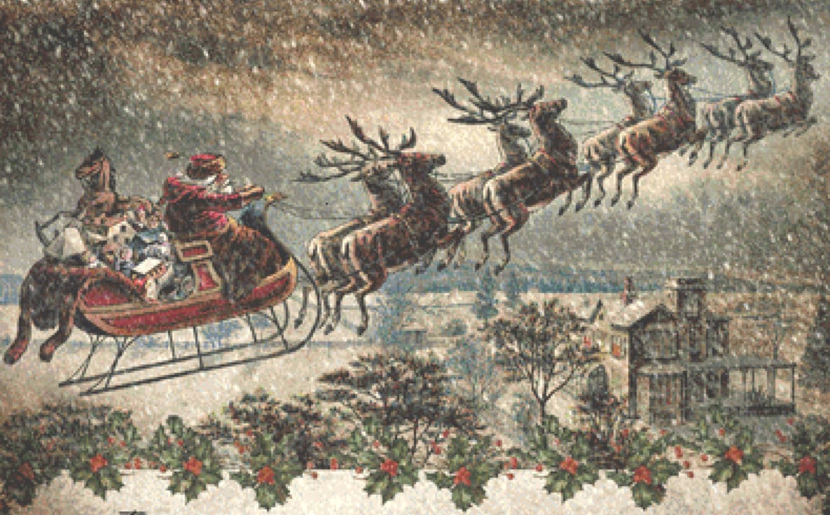 Santa's Sleigh cross stitch pattern by IvyCottageHome
