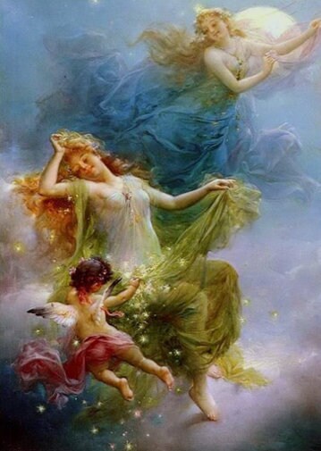 Night Sky Vintage Postcard ©Adobe Ext. License cross stitch pattern by StitchesSewBeautiful