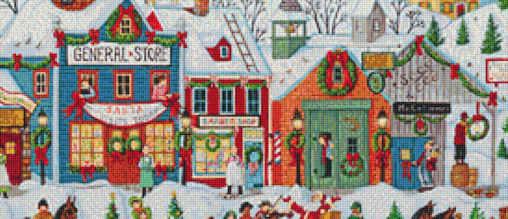 Christmas in Our Town Version 1 cross stitch pattern by Joseph Holodook/Porterfields Fine Art Licensing