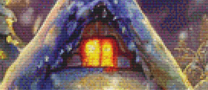 Cabin in the Snow counted cross stitch pattern by SharmStudio