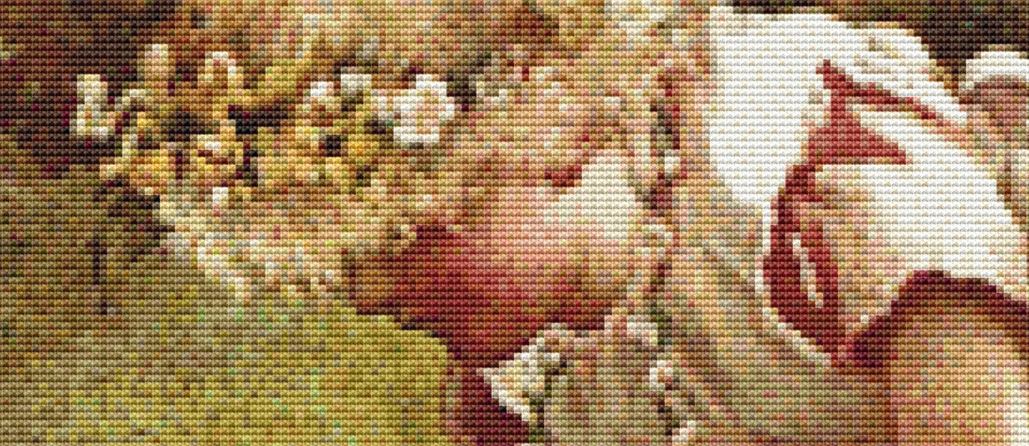 Little Girl Near Creek counted cross stitch pattern by Sharm Studio