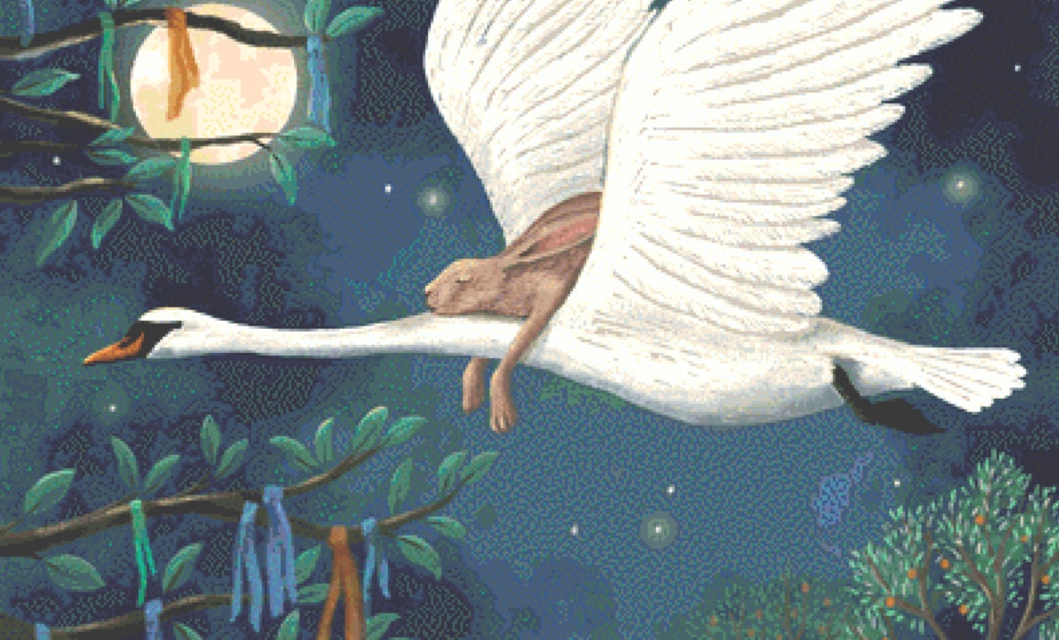 Full Moon Cloutie Dreams cross stitch pattern by Wendy Andrew of PaintingDreams