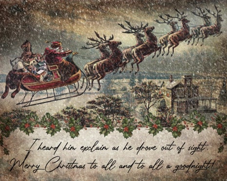 Santa's Sleigh cross stitch pattern by IvyCottageHome