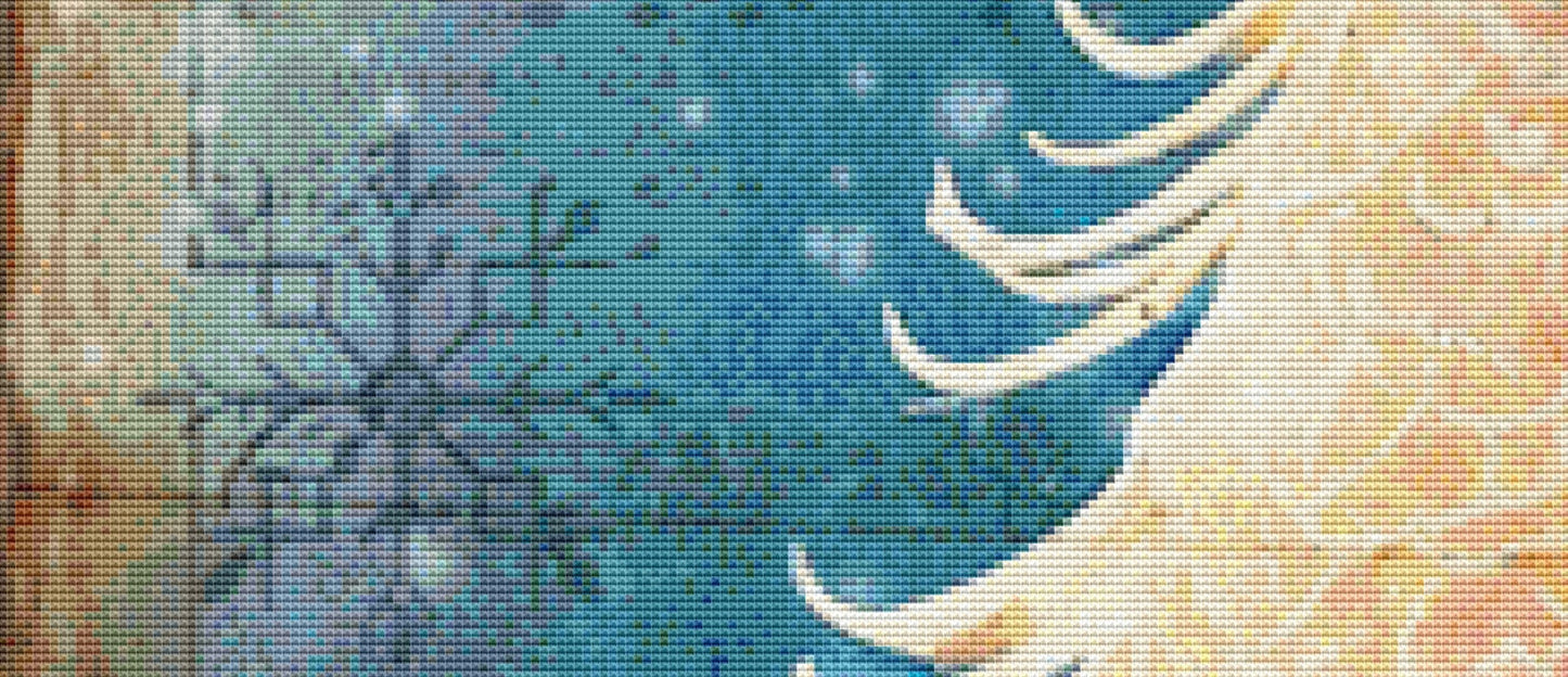 White Christmas Tree counted cross stitch pattern by Sharm Studio