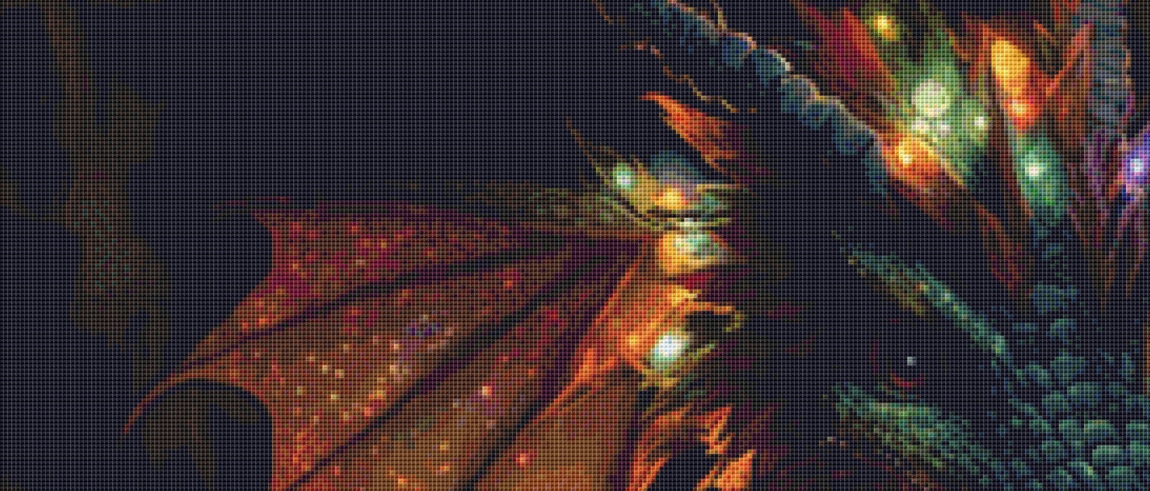 Christmas Light Dragon cross stitch pattern by Serr.Kai A Quill & Ink