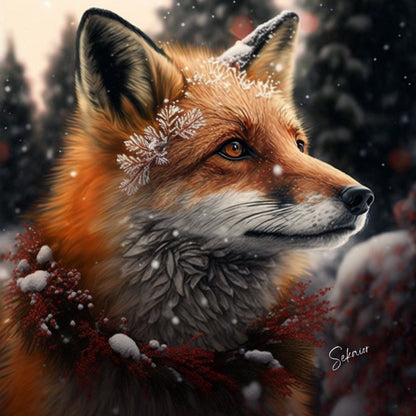 Christmas Fox cross stitch pattern by Serr.Kai A Quill & Ink
