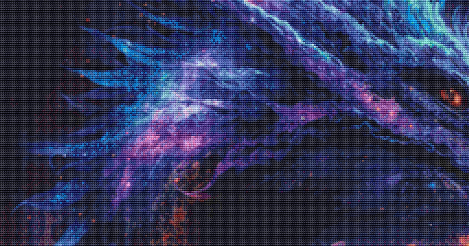 Galaxy Dragon cross stitch pattern by Serr.Kai A Quill & Ink