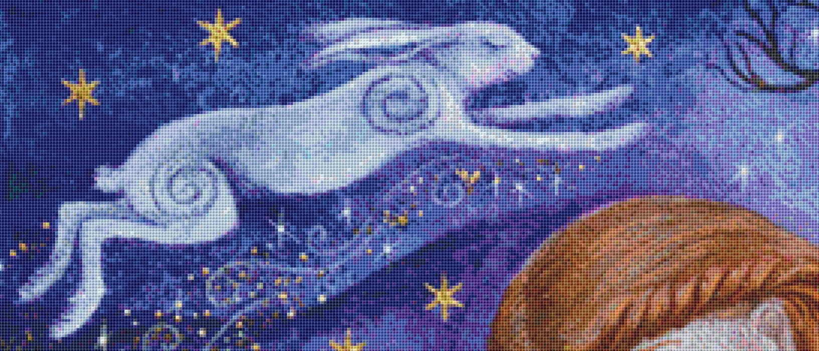 Drumming Avalon Dreams cross stitch pattern by Wendy Andrew of PaintingDreams
