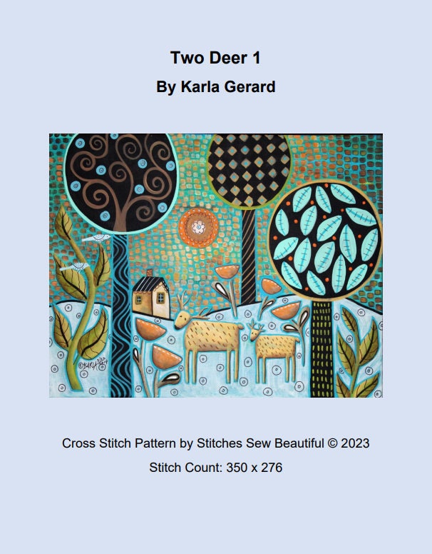 Two Deer 1 cross stitch pattern by Karla Gerard