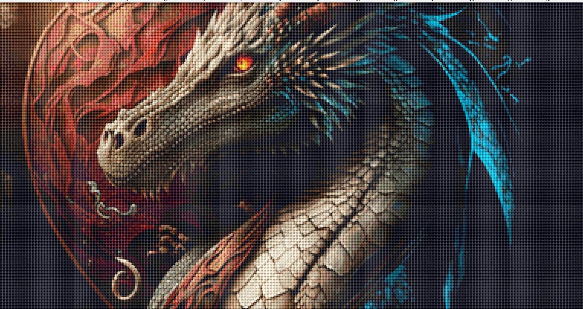 Dragon in a Heart cross stitch pattern by Serr.Kai A Quill & Ink