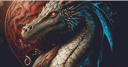 Dragon in a Heart cross stitch pattern by Serr.Kai A Quill & Ink