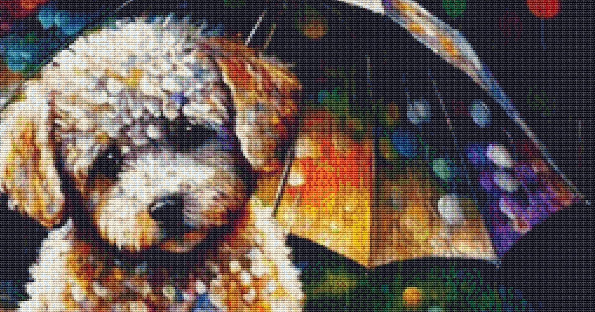 Poodle in The Rain cross stitch pattern by SphinxDesignStudio