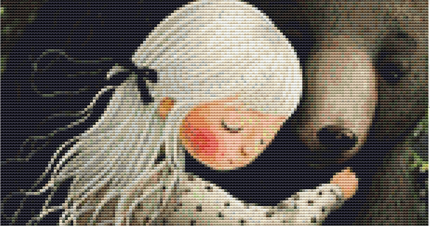 Girl Hug Bear cross stitch pattern by Tammy L. Gross