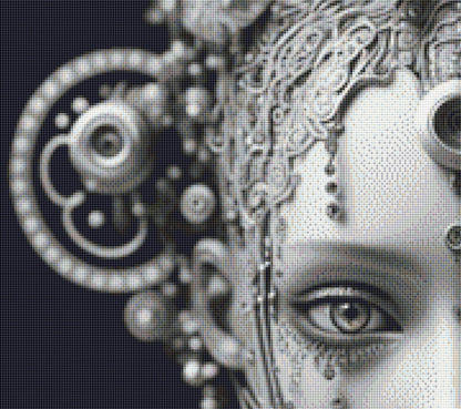 Robot Girl cross stitch pattern by SphinxDesignStudio