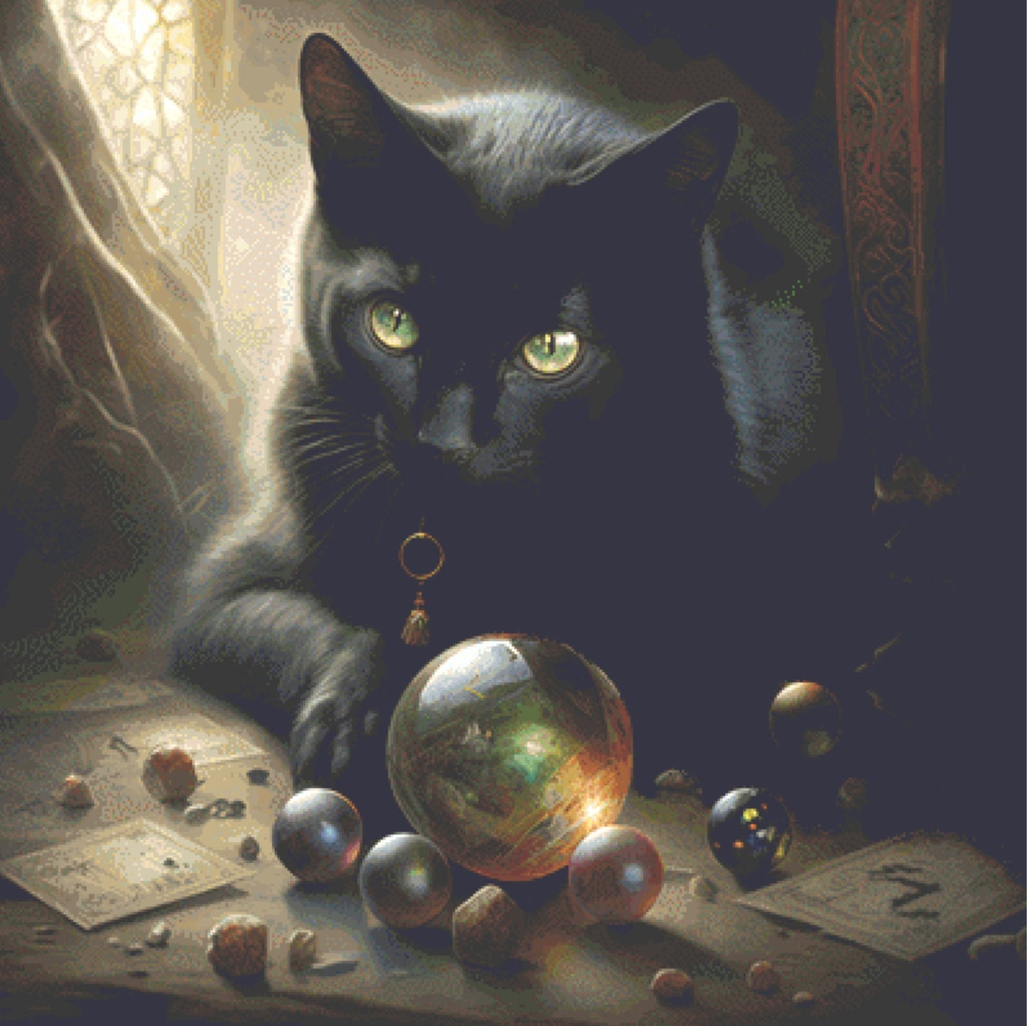 Black Cat Superstitious Marbles by Serr.Kai A Quill & Ink