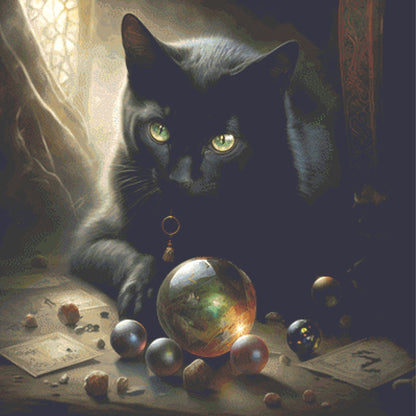 Black Cat Superstitious Marbles by Serr.Kai A Quill & Ink