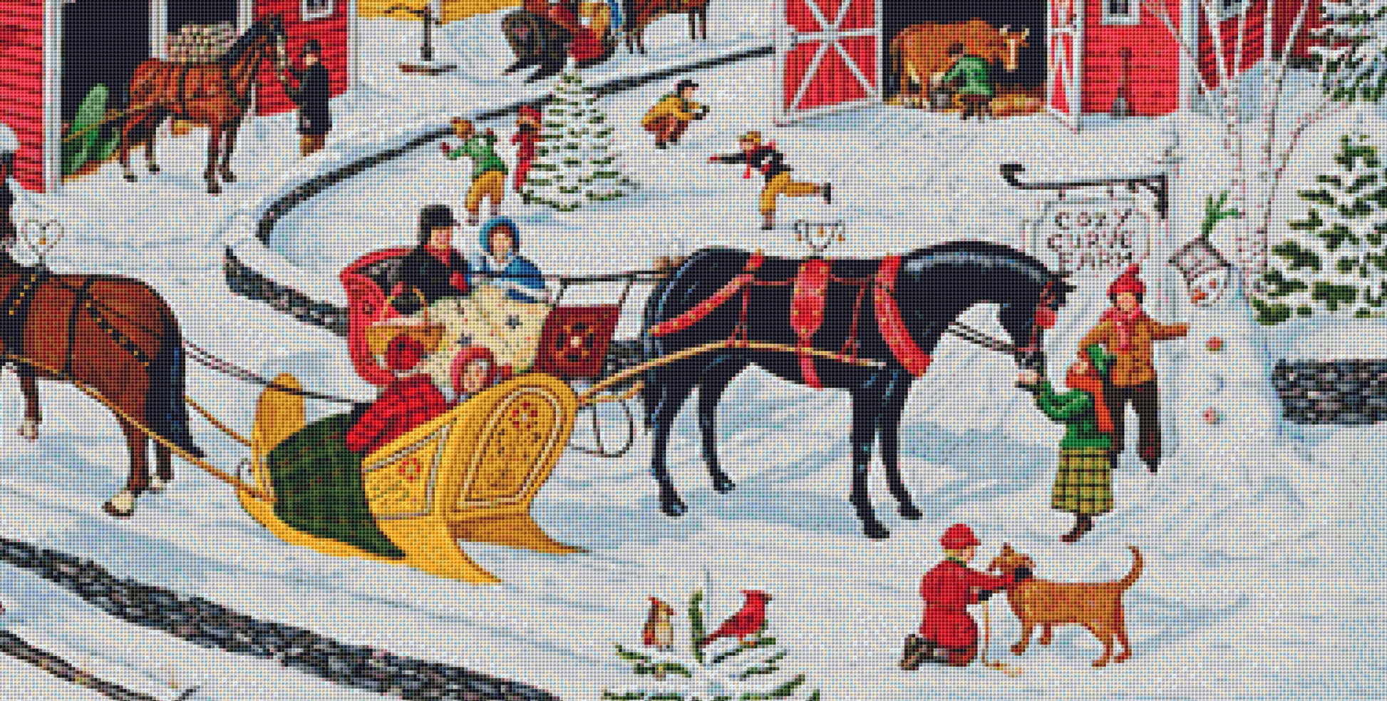 Cozy Curve Farm cross stitch pattern by Joseph Holodook/Porterfields Fine Art Licensing