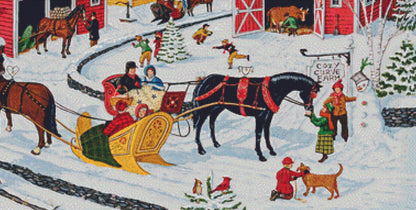 Cozy Curve Farm cross stitch pattern by Joseph Holodook/Porterfields Fine Art Licensing