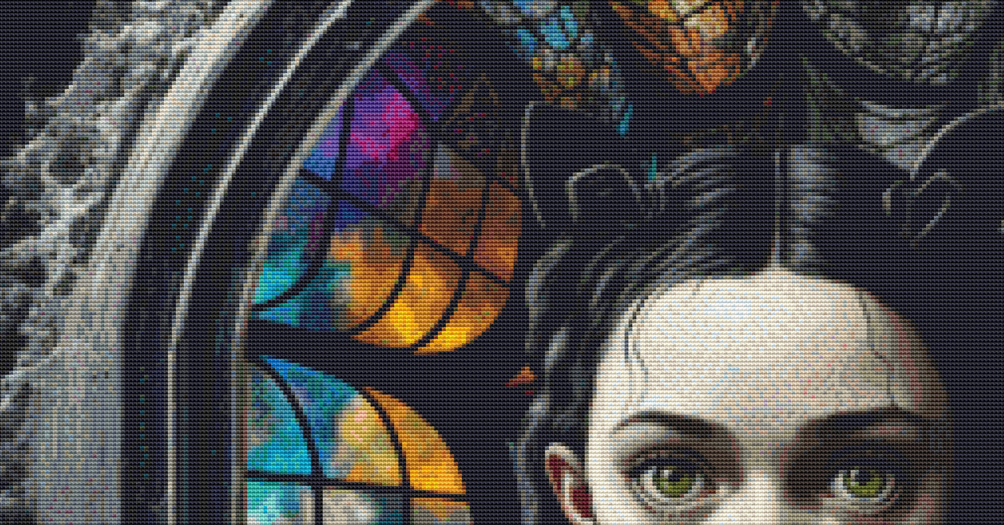 Wednesday And Cat cross stitch pattern by SphinxDesignStudio