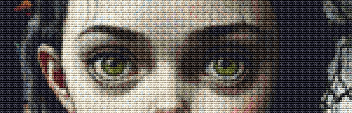 Wednesday And Cat cross stitch pattern by SphinxDesignStudio