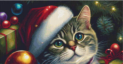 Christmas Cat No. 1 cross stitch pattern by SphinxDesignStudio