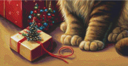 Christmas Cat No. 3 cross stitch pattern by SphinxDesignStudio