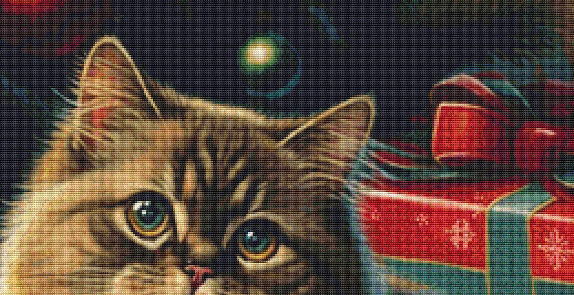 Christmas Cat No. 3 cross stitch pattern by SphinxDesignStudio