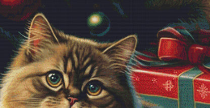 Christmas Cat No. 3 cross stitch pattern by SphinxDesignStudio