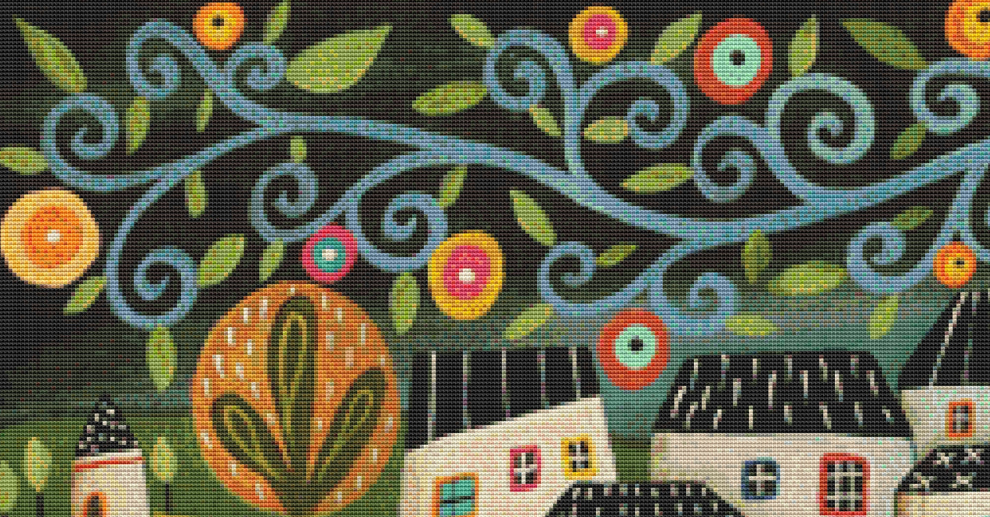 Festive Seascape counted cross stitch pattern by Karla Gerard