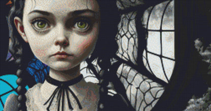 Wednesday And Cat cross stitch pattern by SphinxDesignStudio