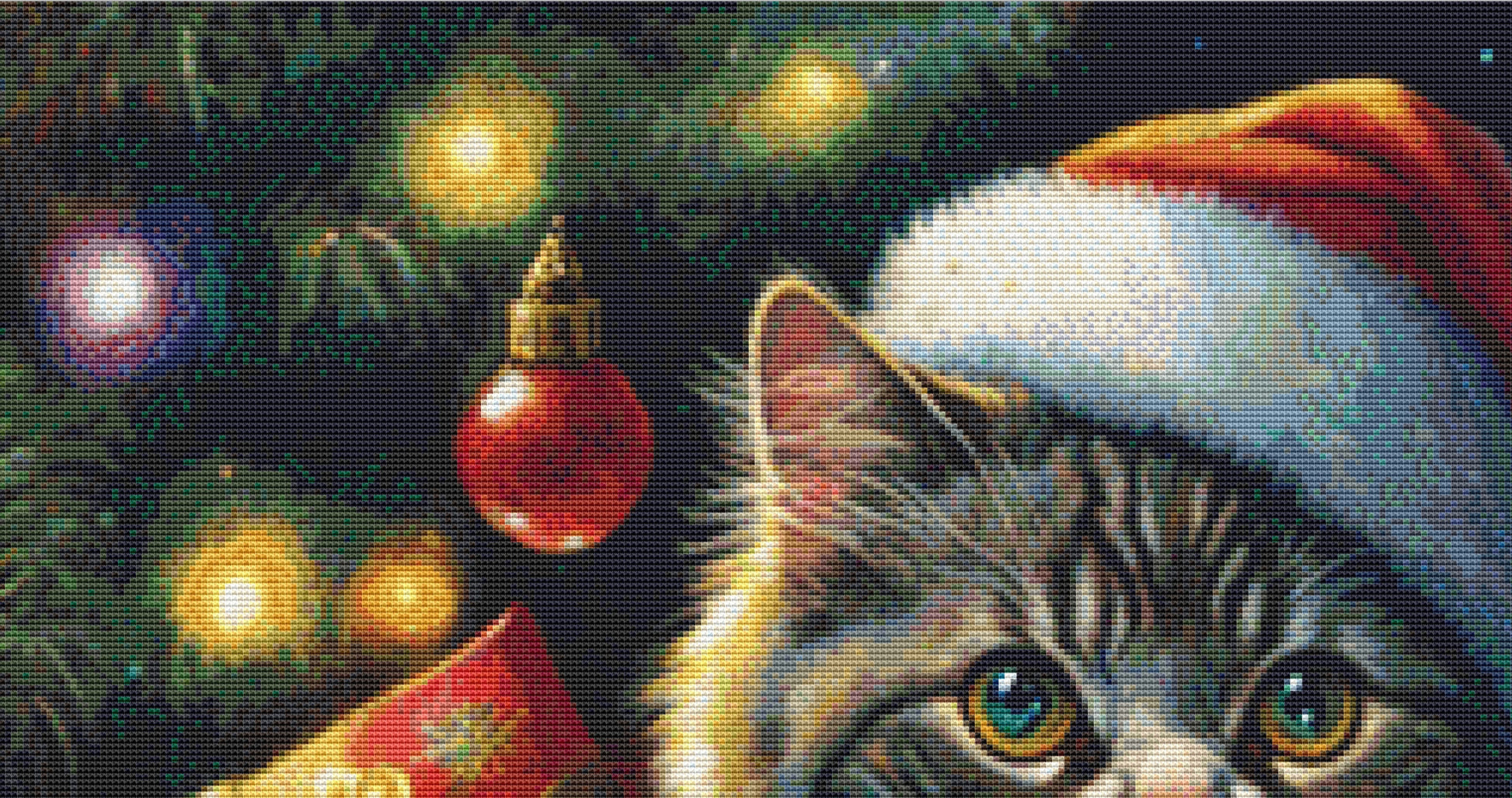 Christmas Cat No. 2 cross stitch pattern by SphinxDesignStudio