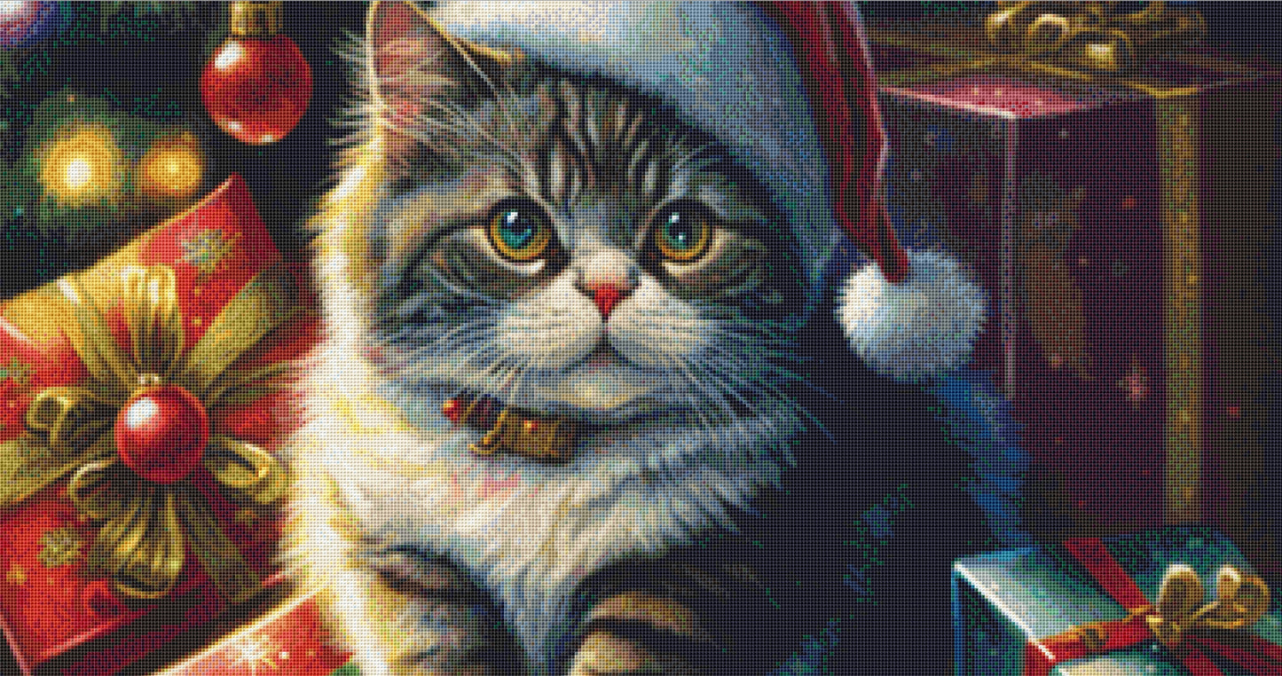 Christmas Cat No. 2 cross stitch pattern by SphinxDesignStudio