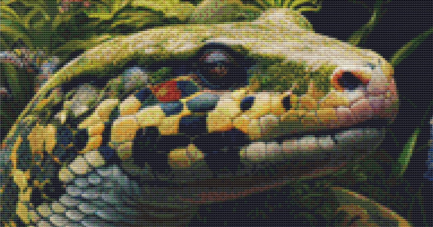 Mossy Ball Python cross stitch pattern by Serr.Kai A Quill & Ink