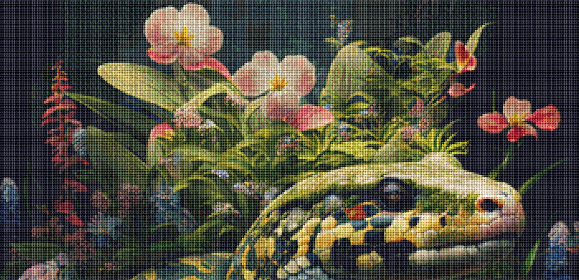 Mossy Ball Python cross stitch pattern by Serr.Kai A Quill & Ink