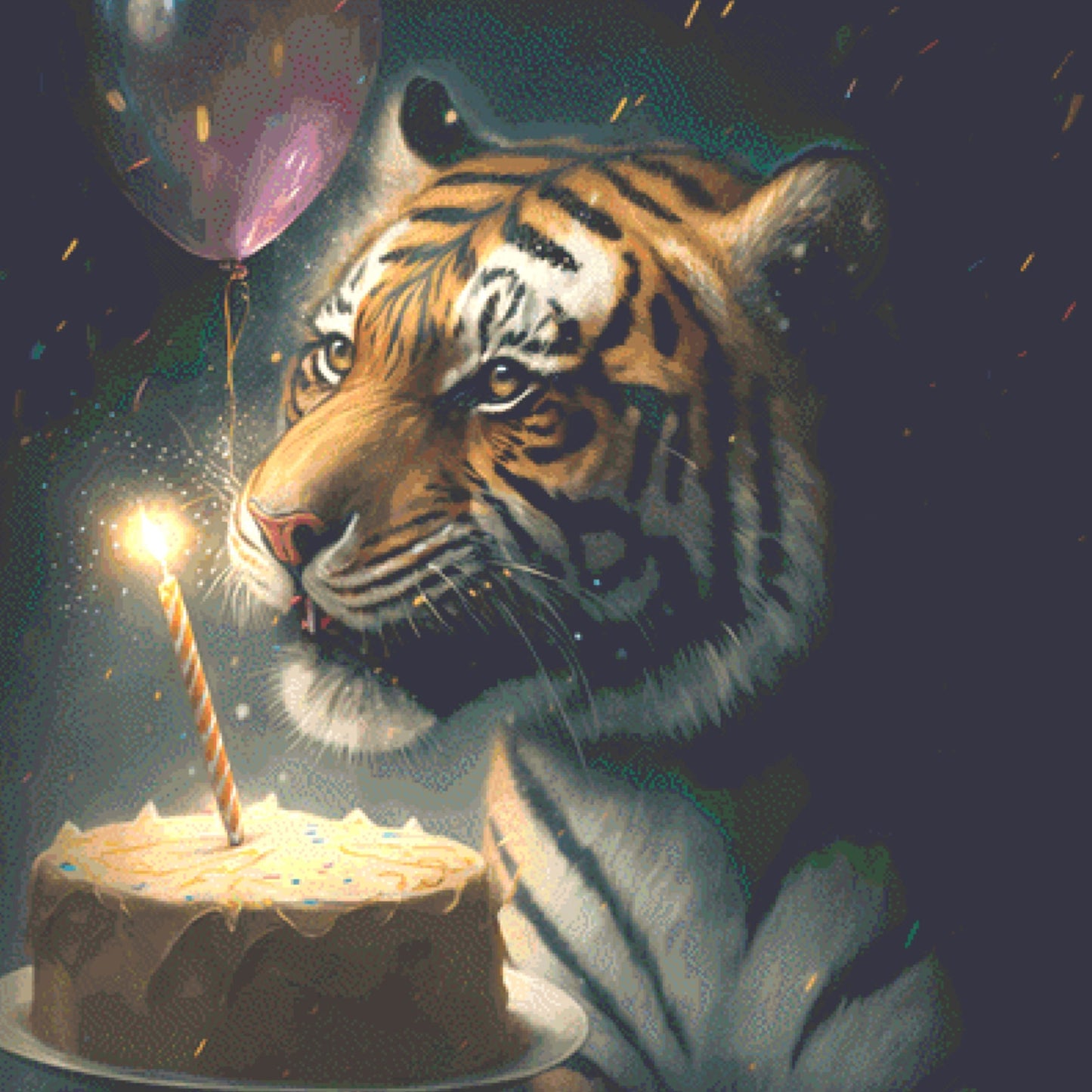 Birthday Tiger cross stitch pattern by Serr.Kai A Quill & Ink