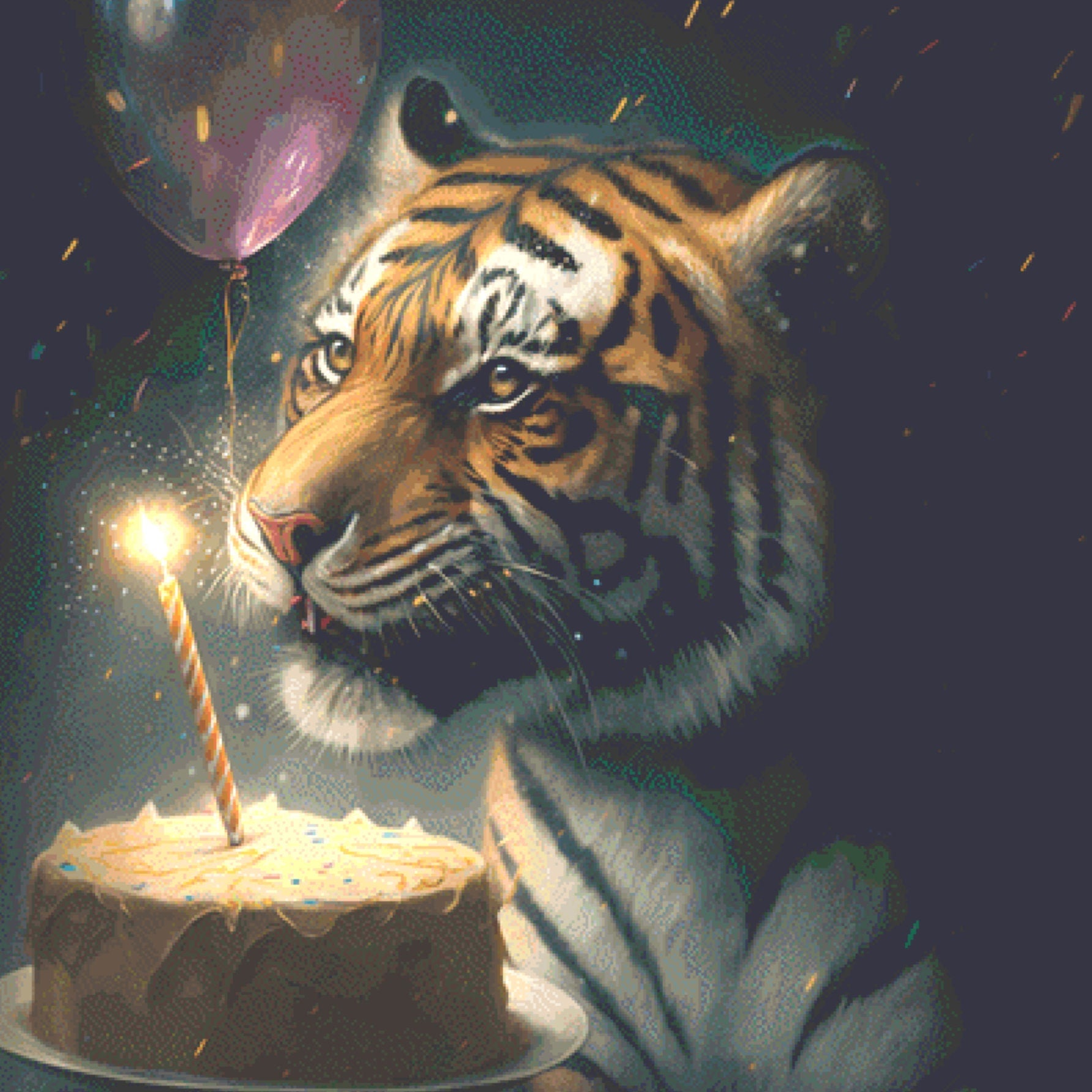 Birthday Tiger cross stitch pattern by Serr.Kai A Quill & Ink