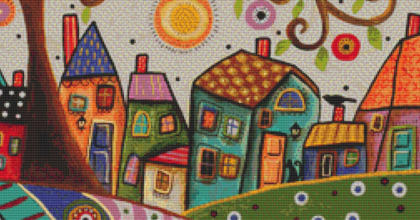 Amusing Landscape counted cross stitch pattern by Karla Gerard