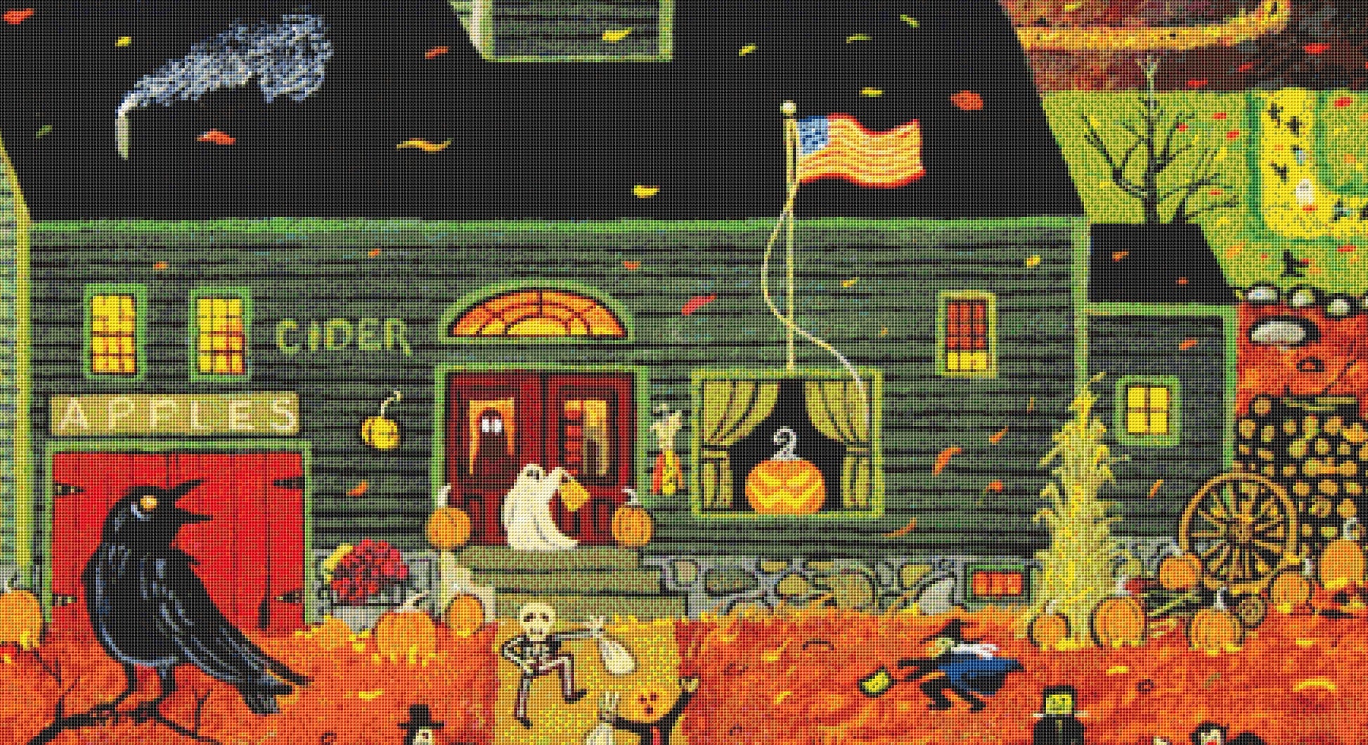 Cider House cross stitch pattern by Patrick Gauthier