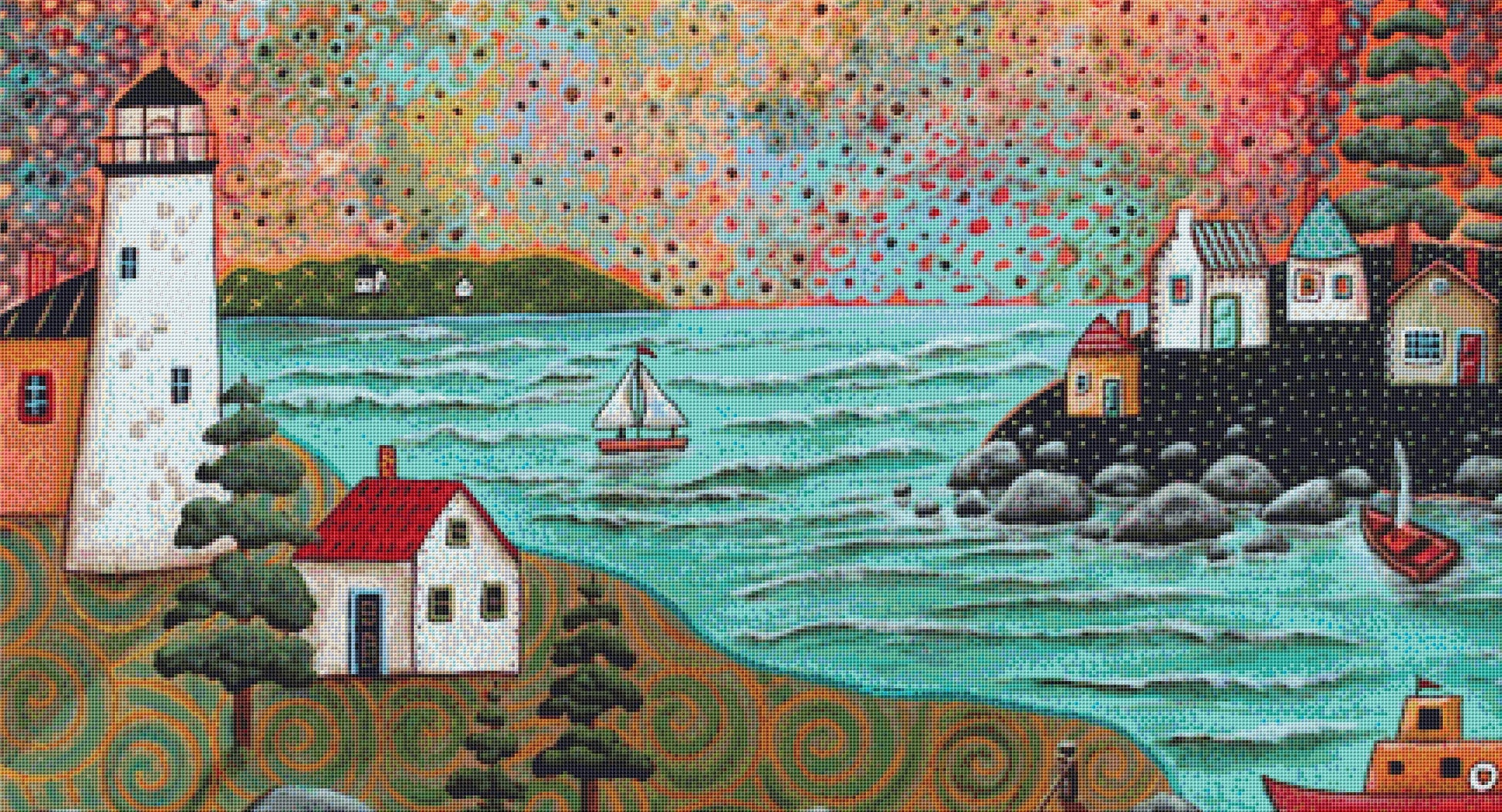 Blue Sea counted cross stitch pattern by Karla Gerard