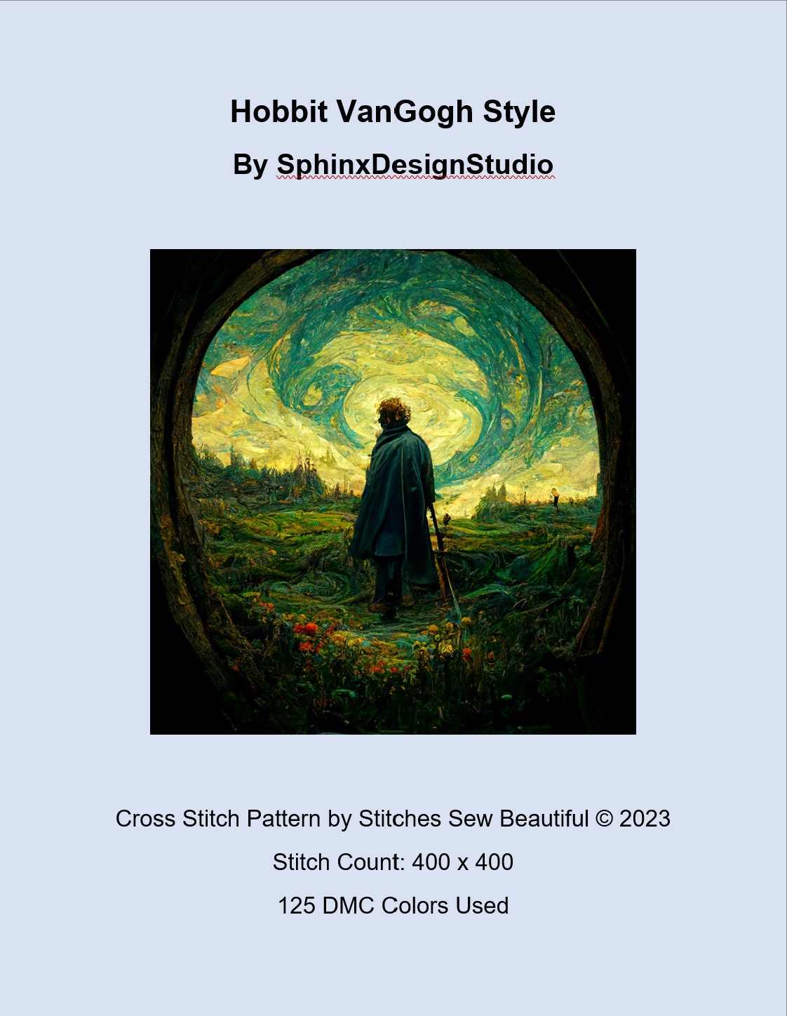 Hobbit Van Gogh Style cross stitch pattern by SphinxDesignStudio